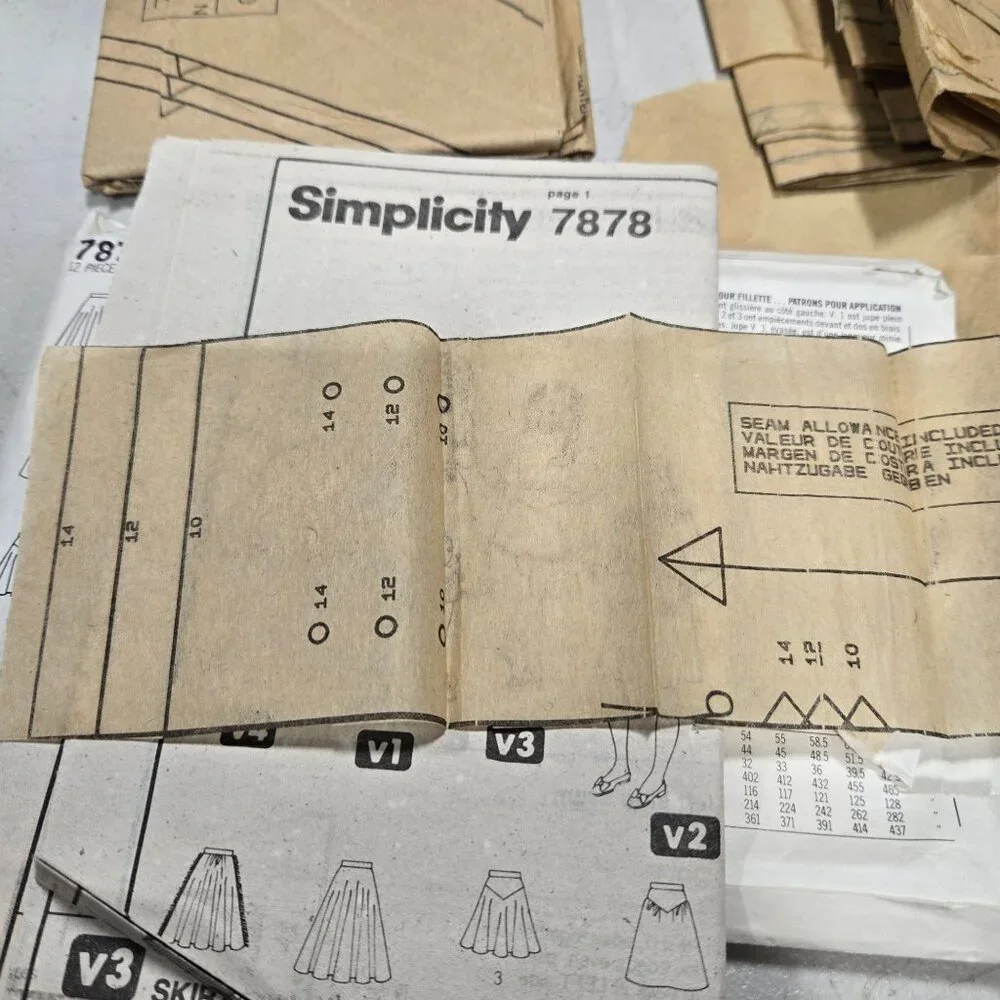 Simplicity 7878 sewing pattern Girls skirts full poodle 80s 10-12-14 CUT